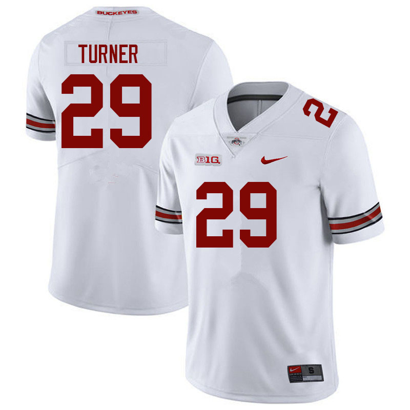 Men #29 Ryan Turner Ohio State Buckeyes College Football Jerseys Sale-White